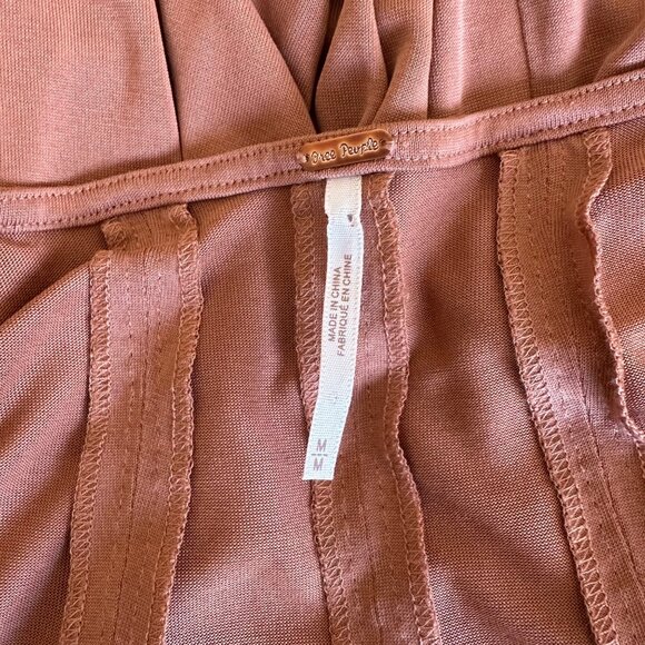 Free People Jersey Popover Tunic Front Tie Key Closure Sleeveless Wide Pits Plea - Picture 4 of 12